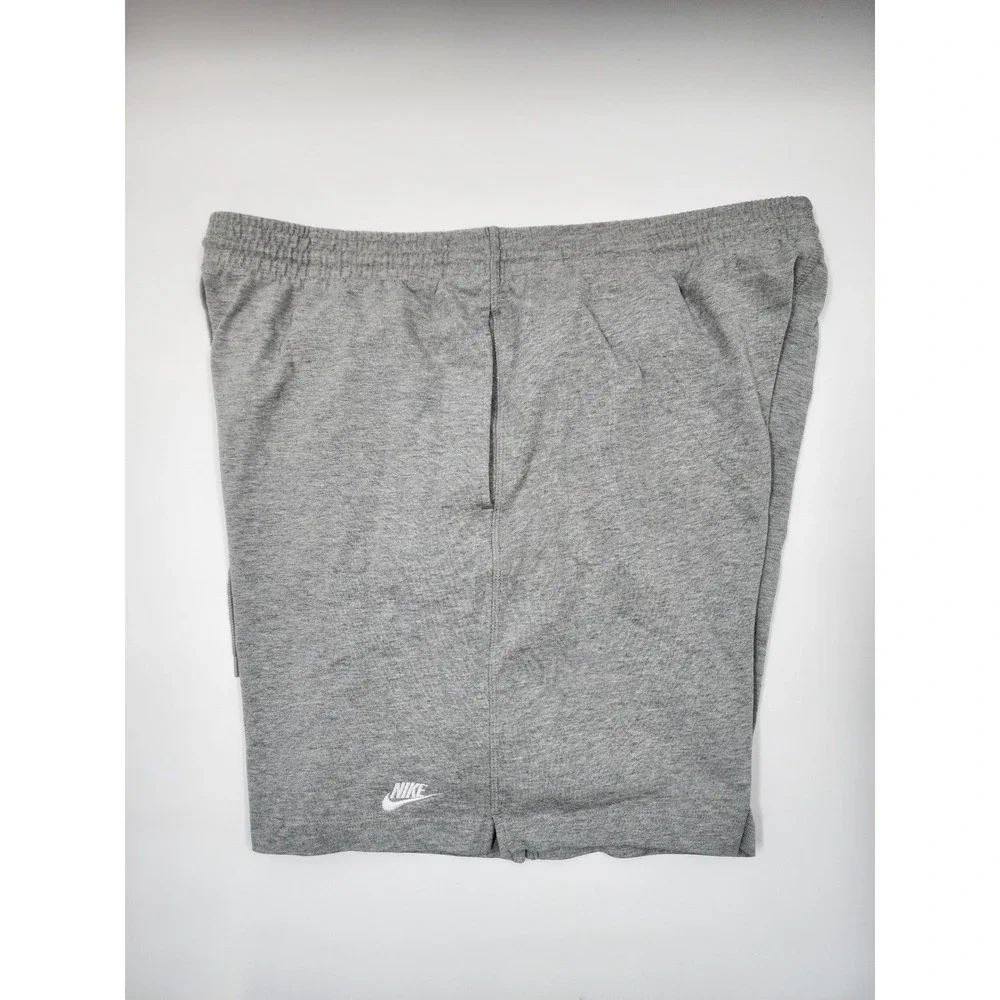 Nike Mens Sportswear Jersey Shorts Gray Cotton Elastic Waist Pockets XL